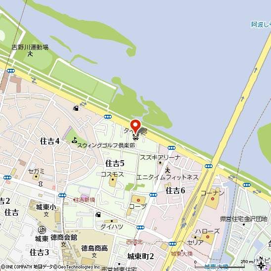 タイヤ館徳島付近の地図